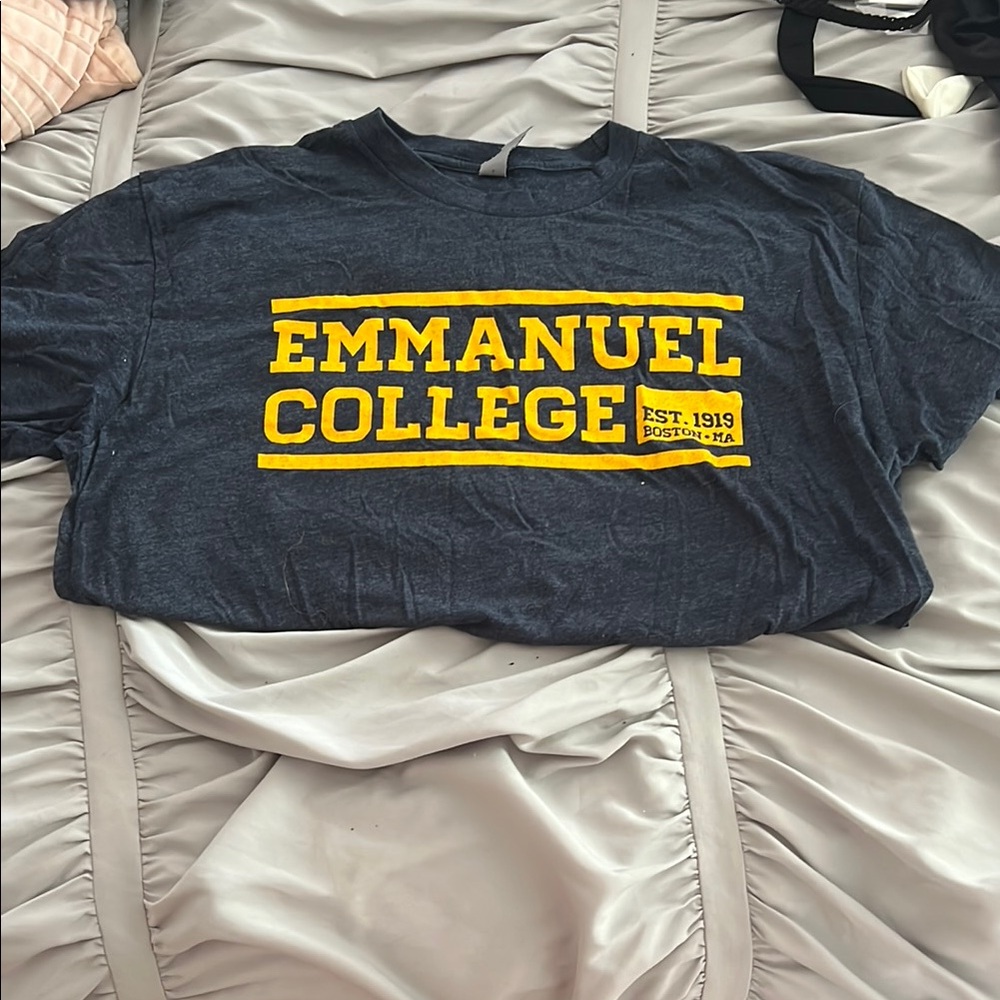 Next Level Apparel Navy and Yellow Tee